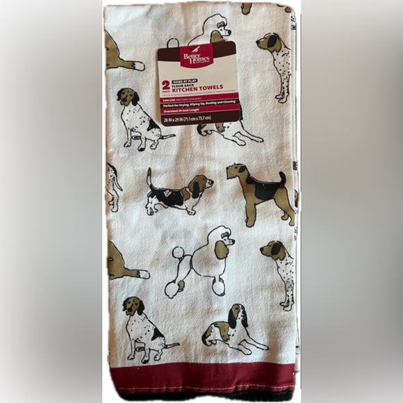 2 pack flour sack dog theme oversized towels. New with tags. - Picture 1 of 4